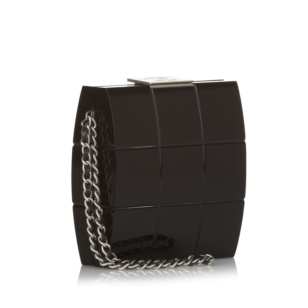Pre-Loved Chanel Choco Bar Lucite Perspex Clutch - Picture 2 of 7